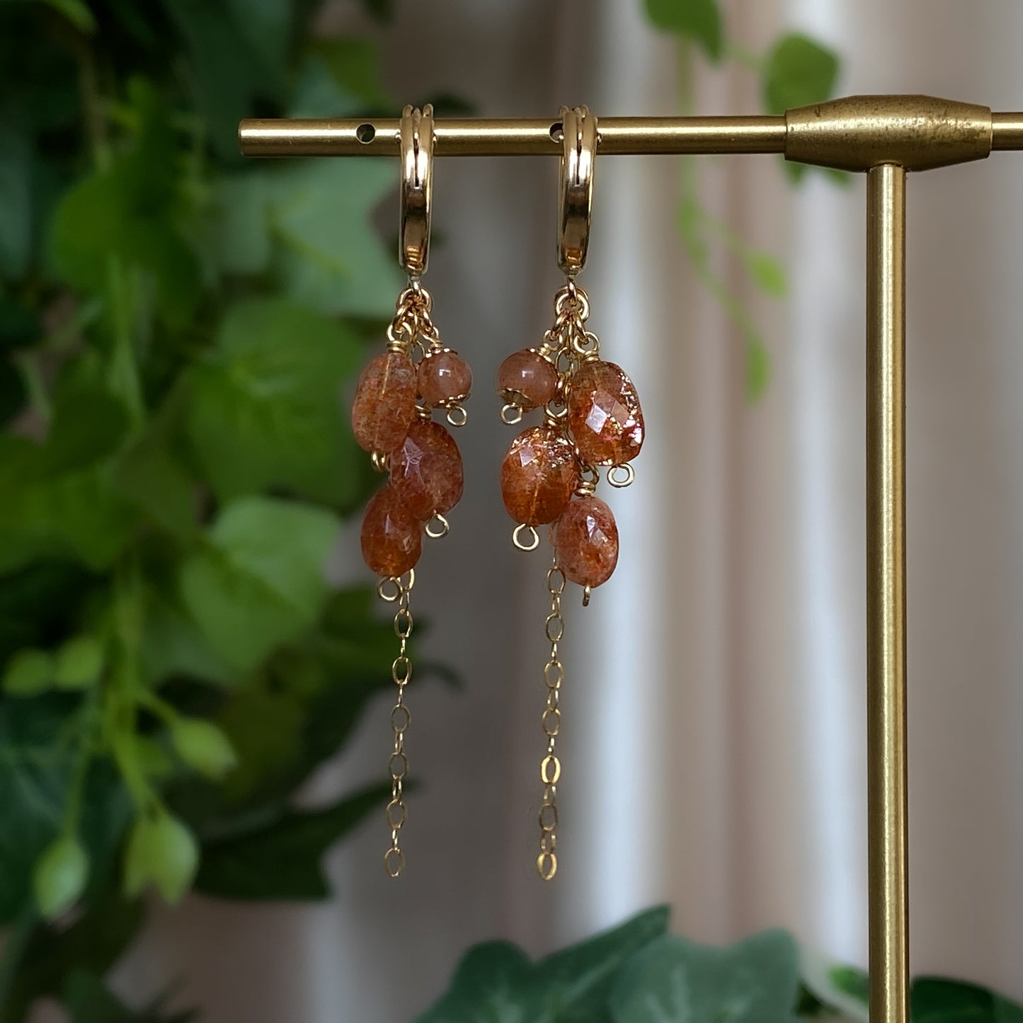 Maple ~ Arusha Sunstone and 14k Gold Filled Layered Dangles