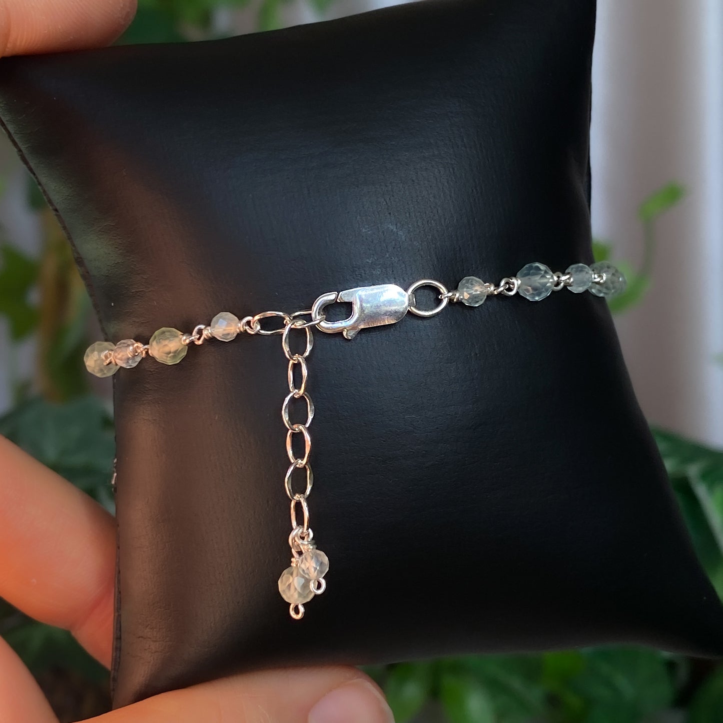 Ivy ~ Prehnite and Sterling Silver Bracelet