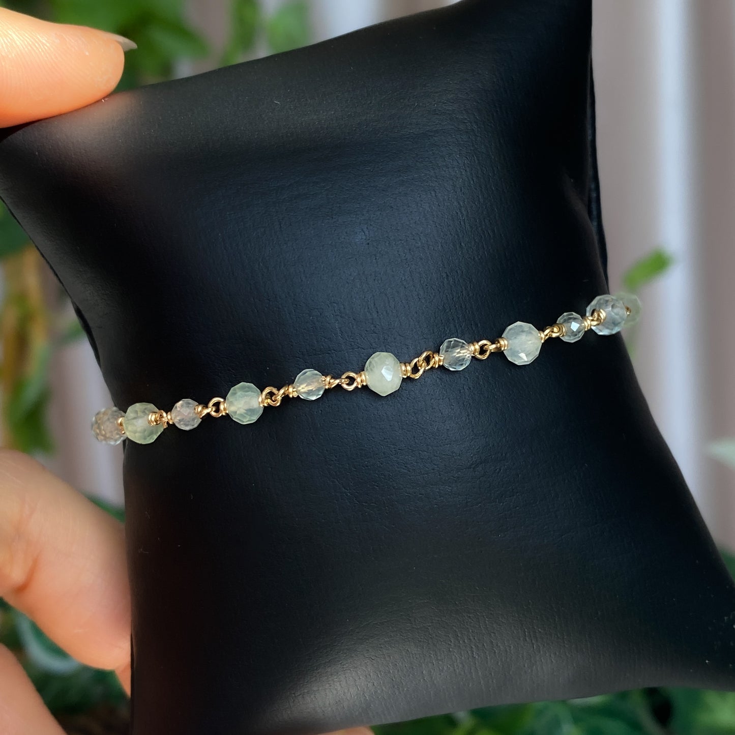 Lily of the Valley ~ Prehnite and 14k Gold Filled Bracelet