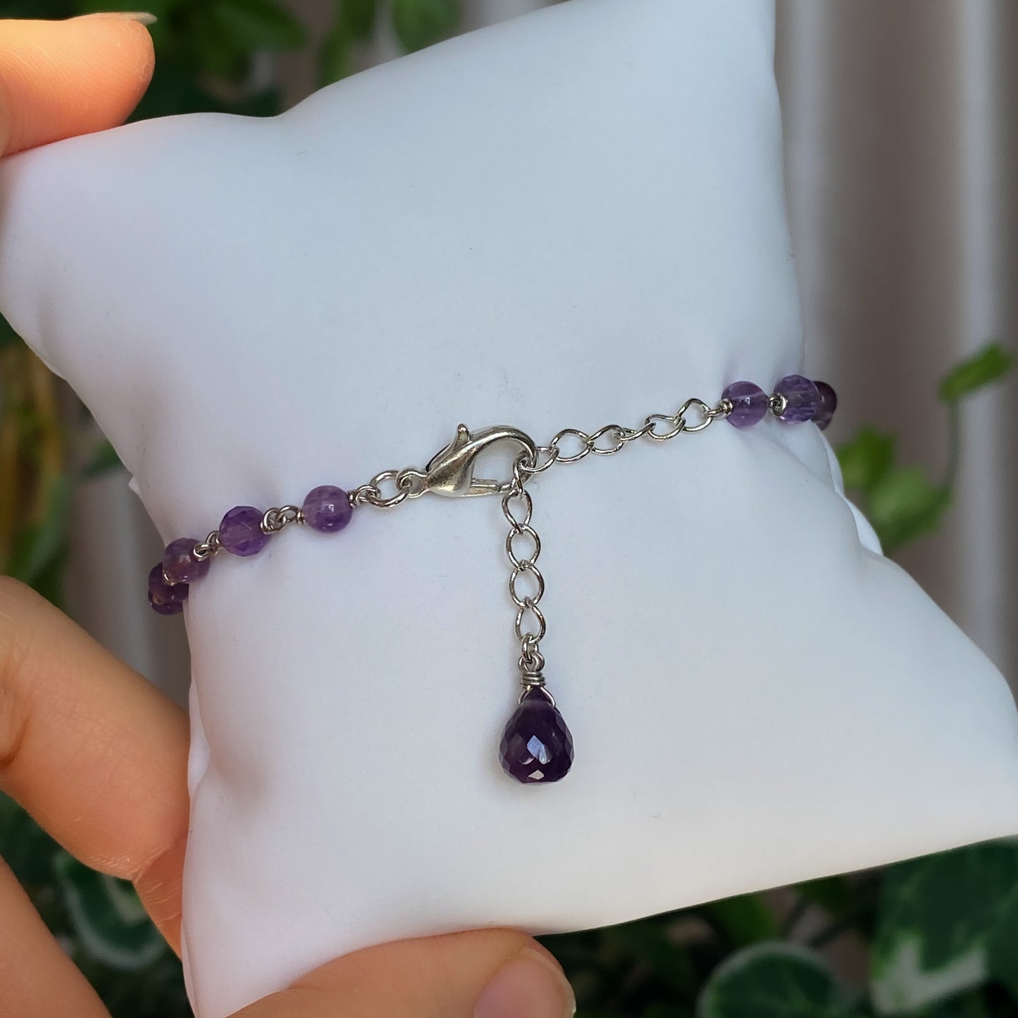 Linnea ~ Amethyst and Rhodium Bracelet
