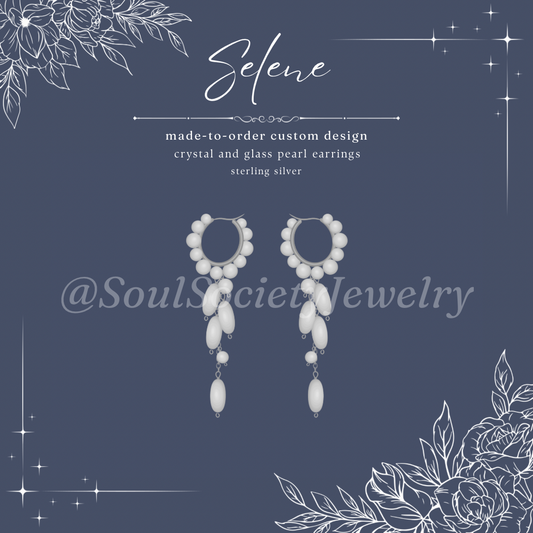 Selene ~ Crystal Pearl Made-to-Order Custom Earring Design