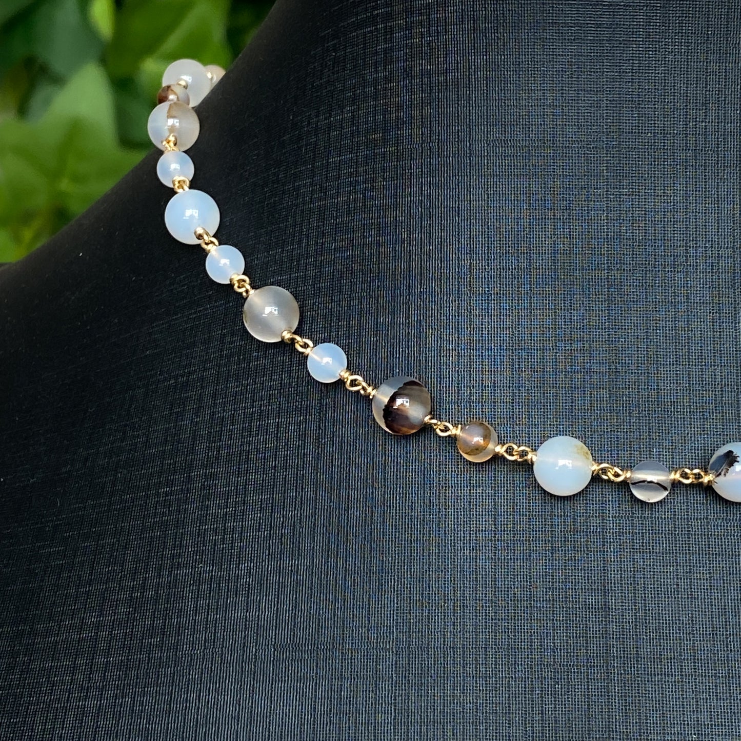 Eve ~ Montana Agate and 14k Gold Filled Choker