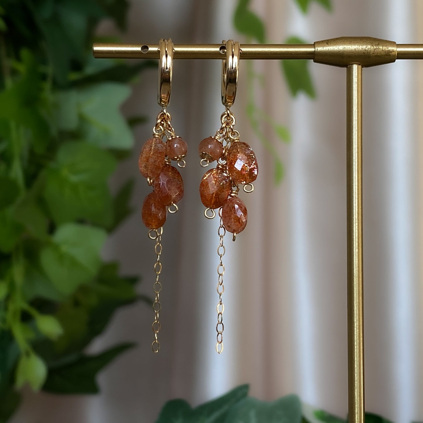 Maple ~ Arusha Sunstone and 14k Gold Filled Layered Dangles