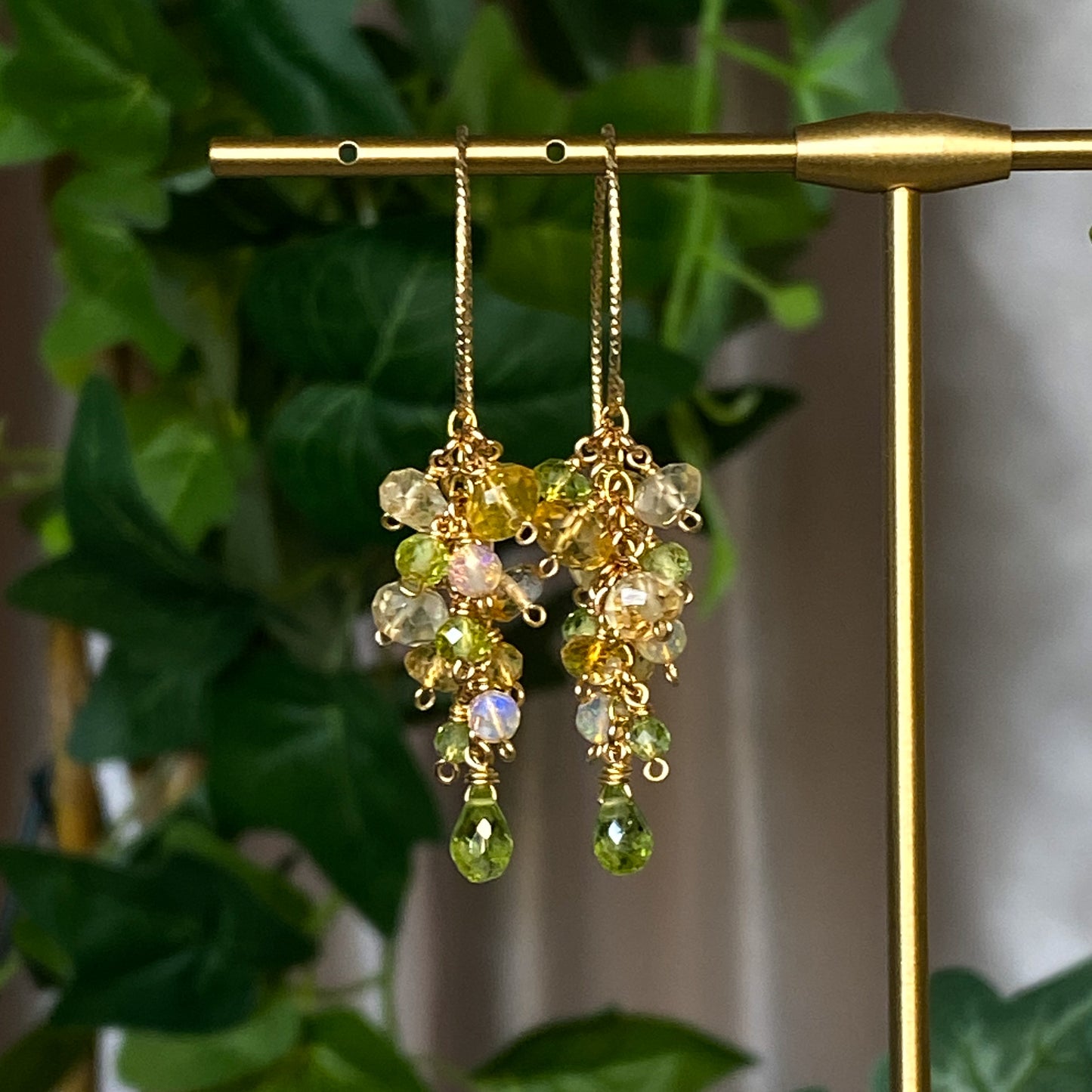Demeter ~ Peridot, Citrine, Ethiopian Opal and 14k Gold Filled Layered Dangles