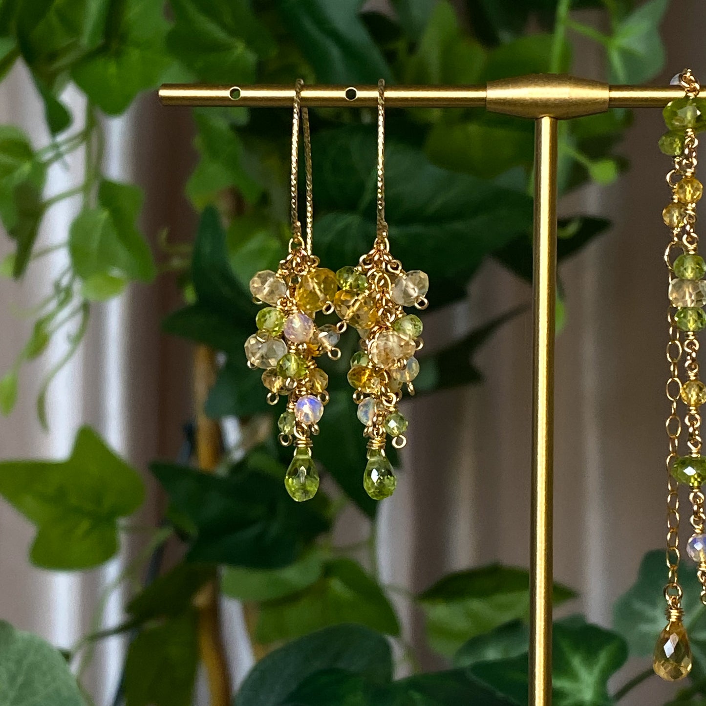 Demeter ~ Peridot, Citrine, Ethiopian Opal and 14k Gold Filled Layered Dangles
