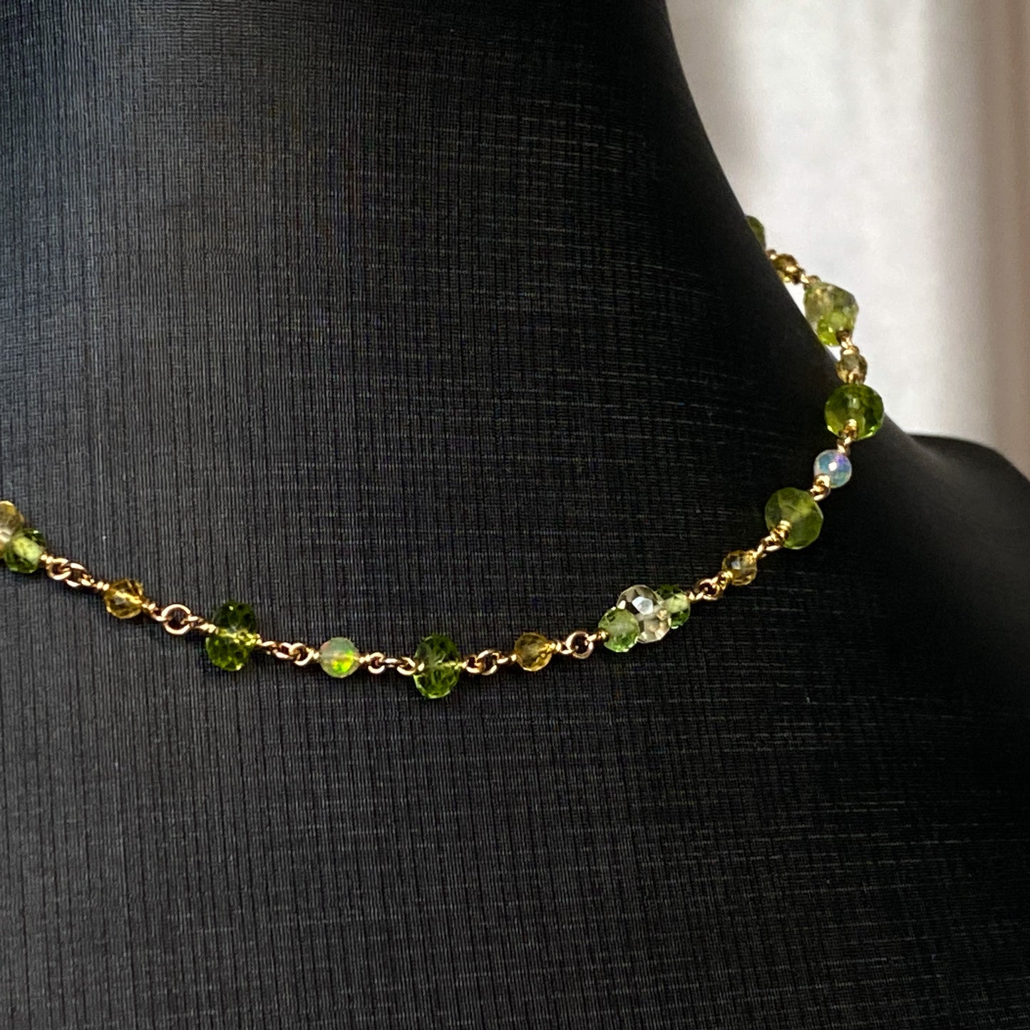 Demeter ~ Peridot, Citrine, Ethiopian Opal and 14k Gold Filled Choker