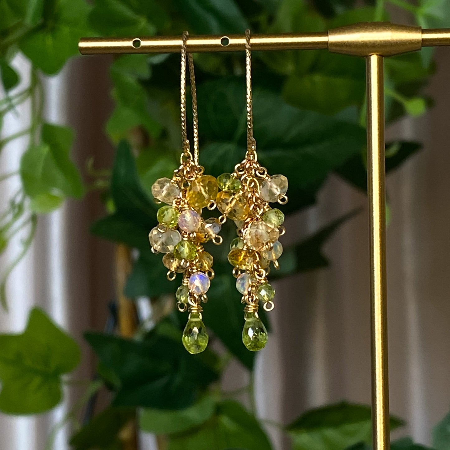 Demeter ~ Peridot, Citrine, Ethiopian Opal and 14k Gold Filled Layered Dangles