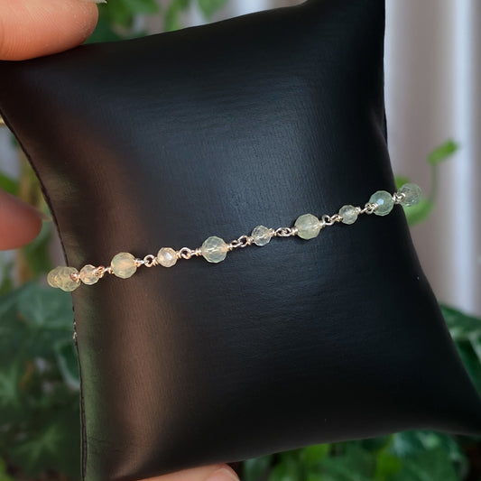 Ivy ~ Prehnite and Sterling Silver Bracelet