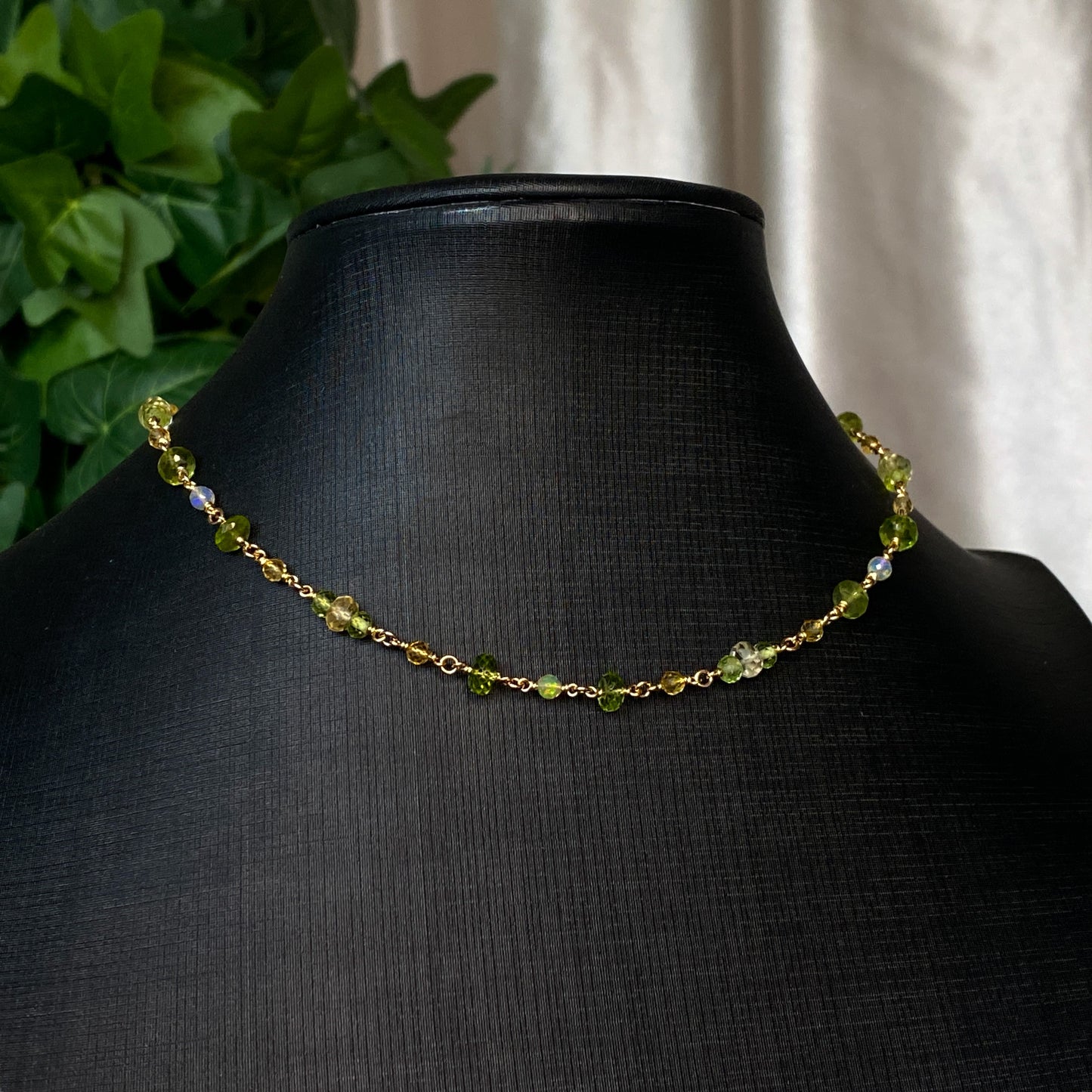 Demeter ~ Peridot, Citrine, Ethiopian Opal and 14k Gold Filled Choker