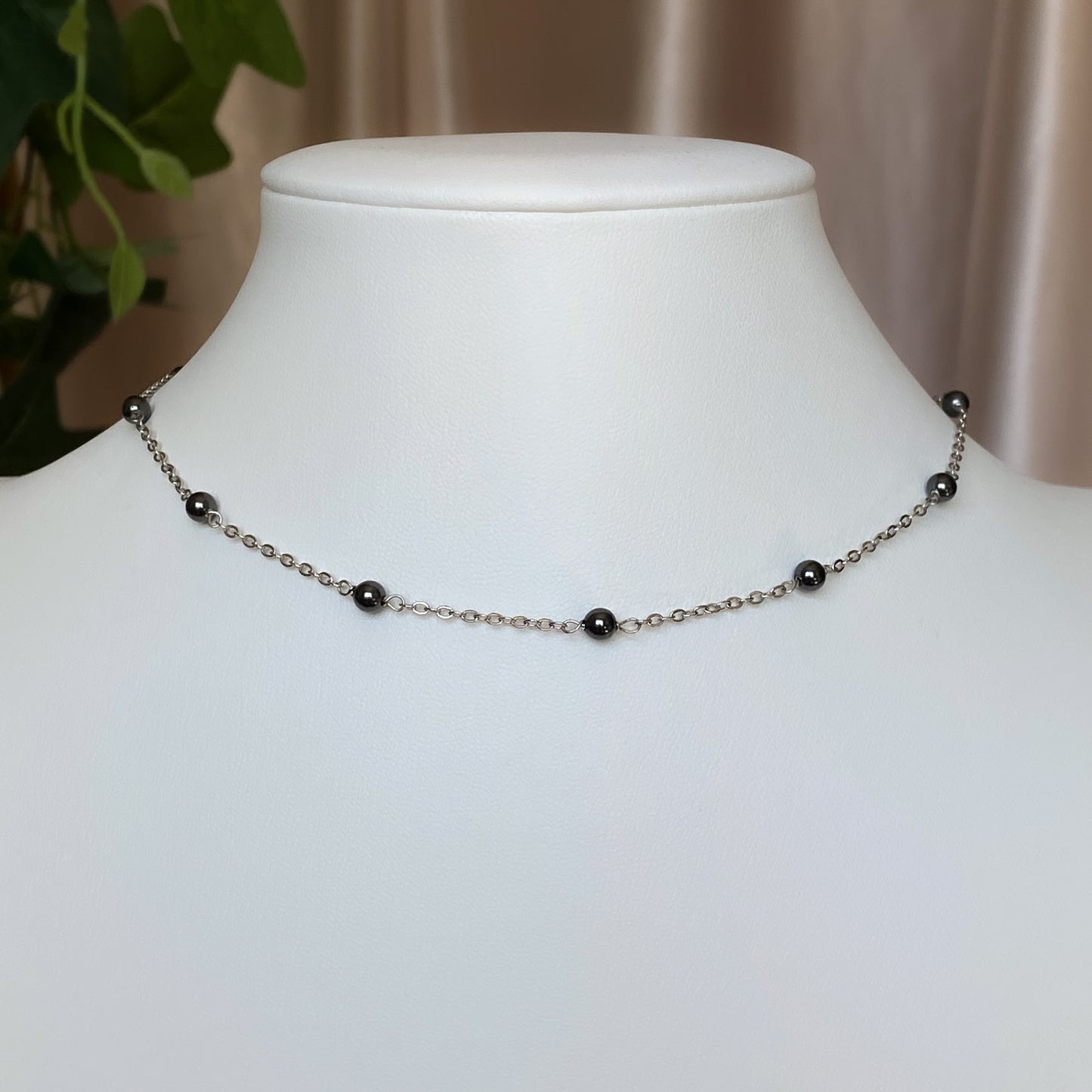 Custom Crystal Pearl Satellite Chain Necklace