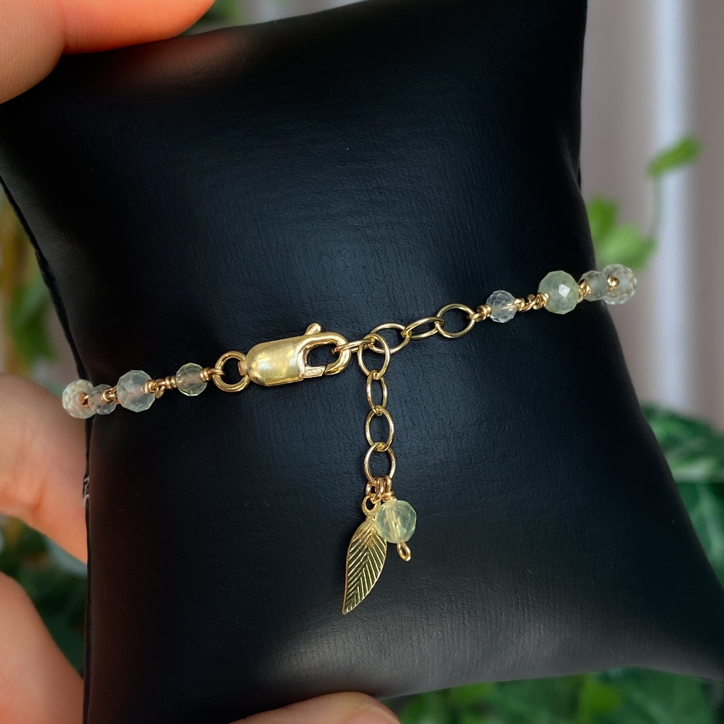Lily of the Valley ~ Prehnite and 14k Gold Filled Bracelet