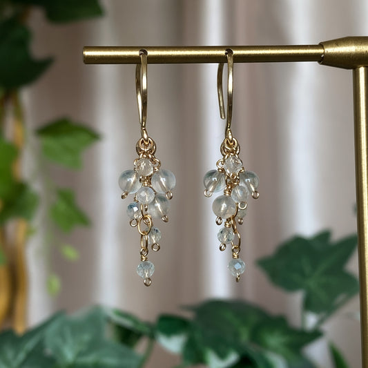 Celestine ~ Mini Cluster Dangle Earrings