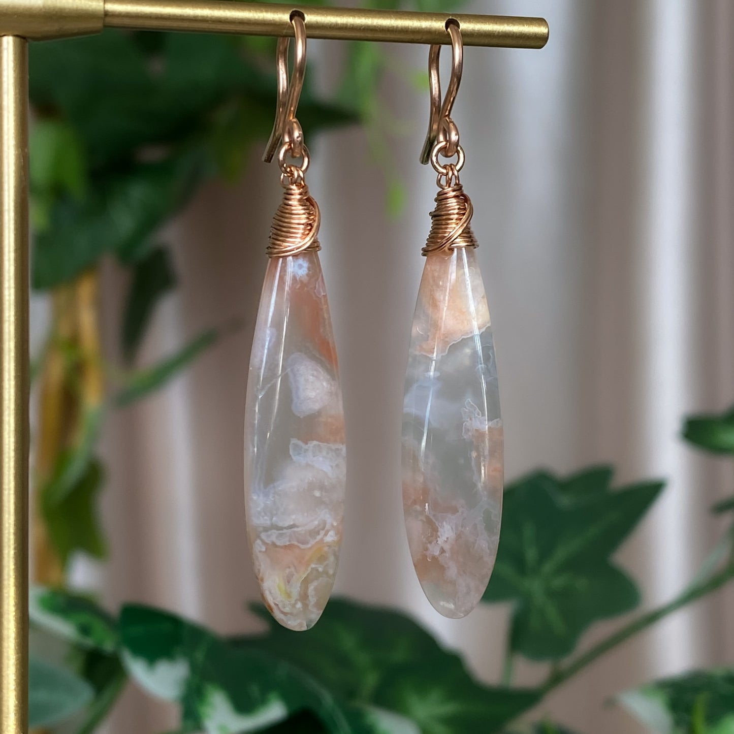 Diana ~ Flower Agate and 14k Rose Gold Filled Bracelet