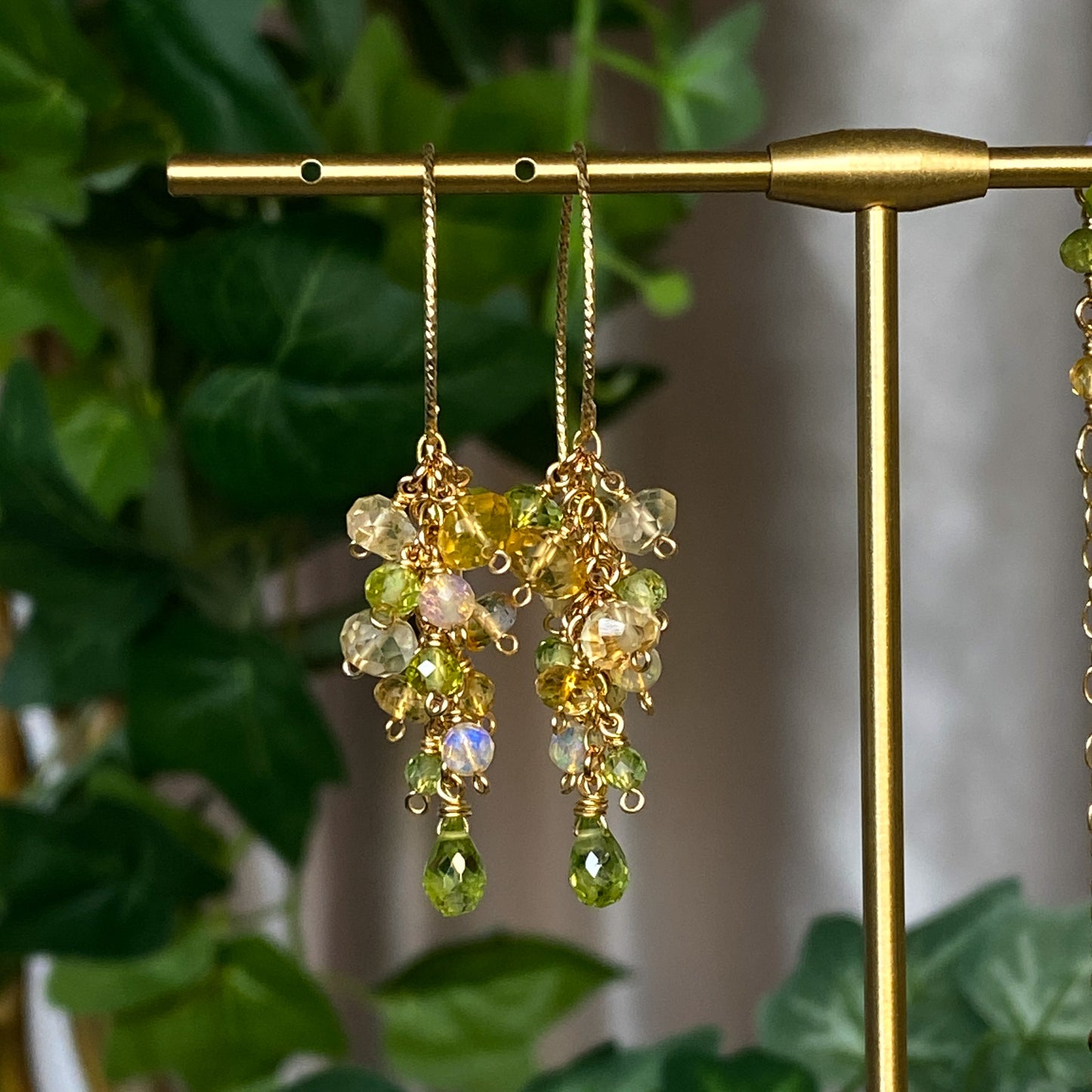 Demeter ~ Peridot, Citrine, Ethiopian Opal and 14k Gold Filled Layered Dangles