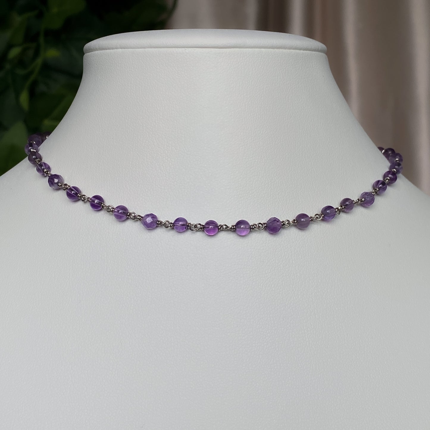 Linnea ~ Amethyst and Rhodium Bracelet