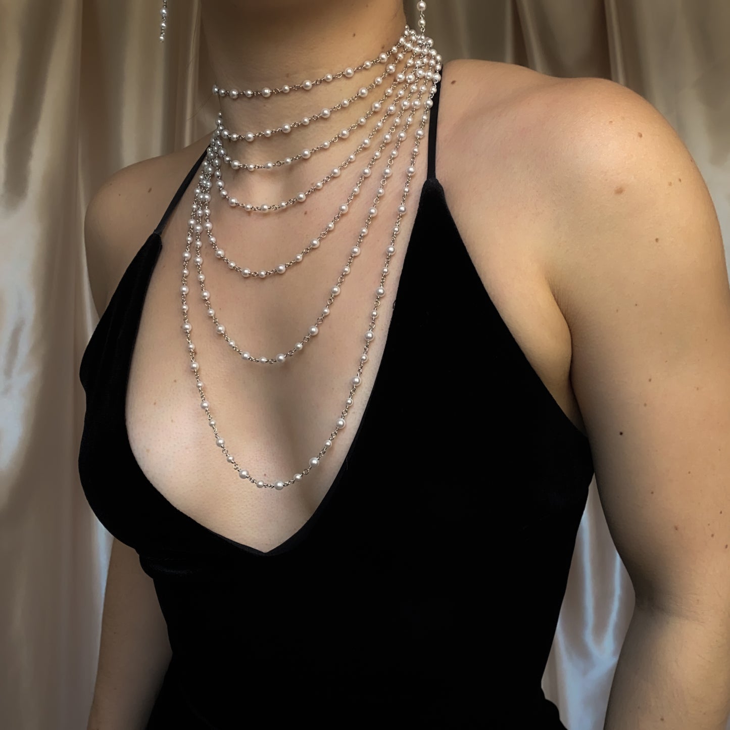Sora ~ Pearl Sequence Post Earrings