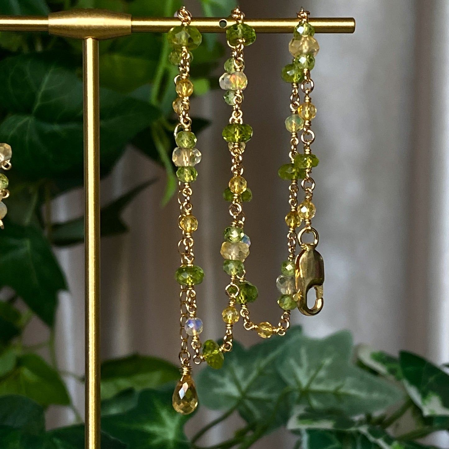 Demeter ~ Peridot, Citrine, Ethiopian Opal and 14k Gold Filled Choker