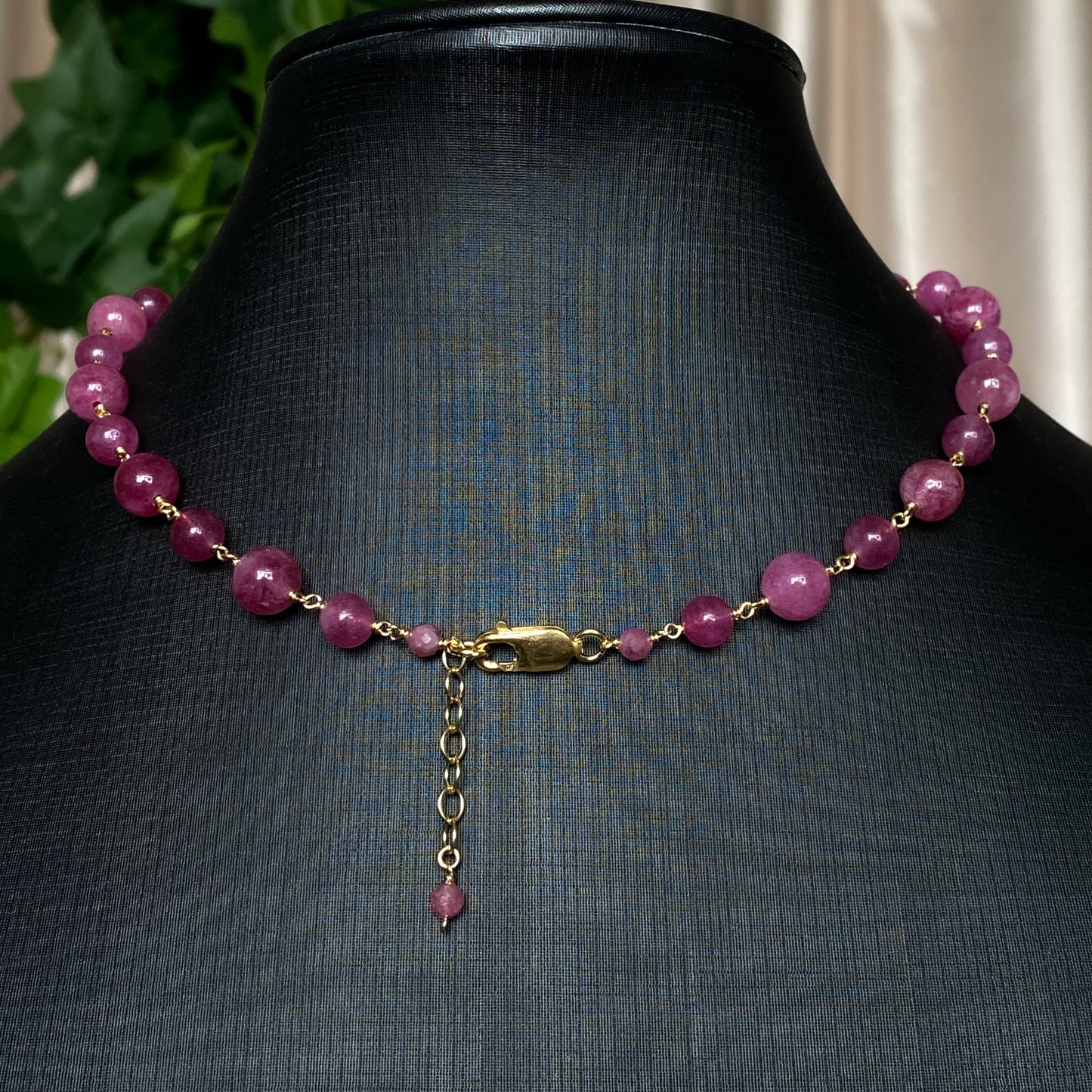 Brooke ~ Pink Tourmaline Quartz and 14k Gold Filled Choker