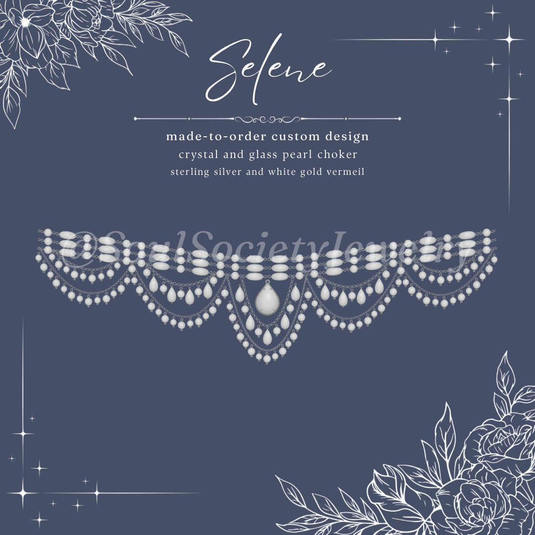 Selene ~ Crystal Pearl Made-to-Order Custom Choker Design