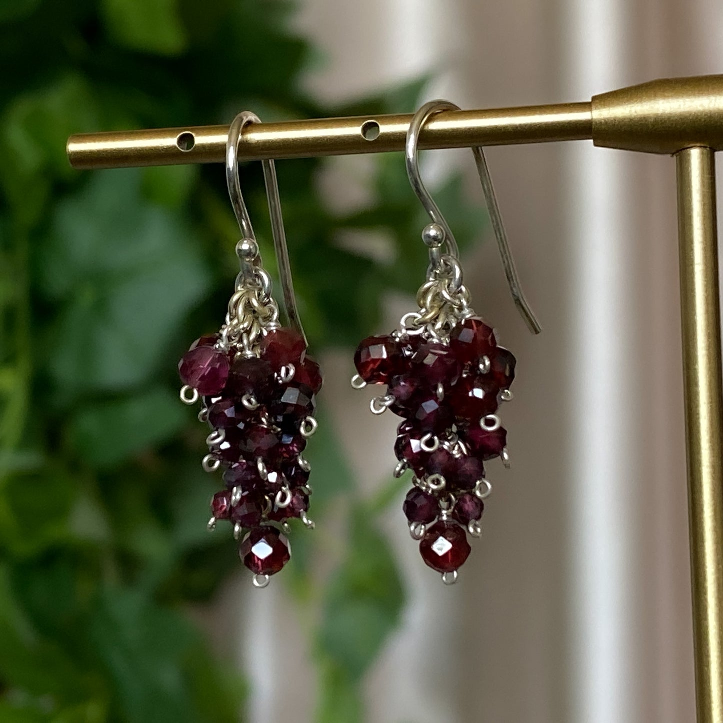Persephone ~ Garnet & Argentium Mini Layered Dangles