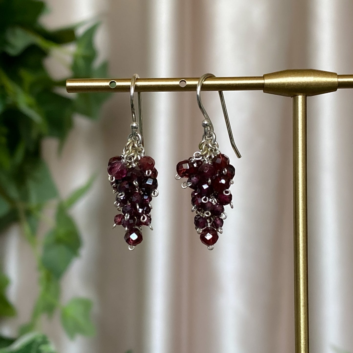 Persephone ~ Garnet & Argentium Mini Layered Dangles
