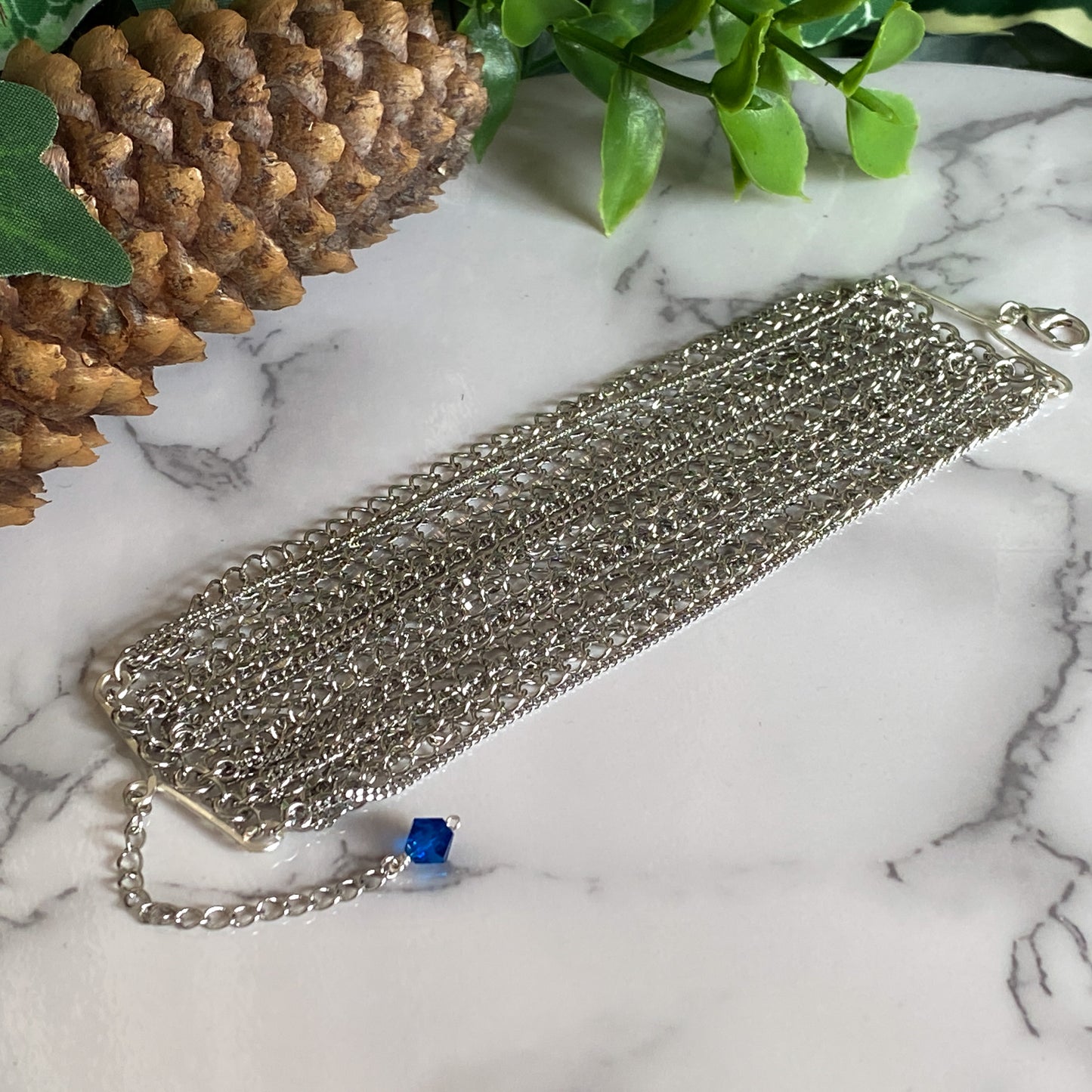 Calypso ~ Rhodium Overlay Water Nymph Cuff Bracelet