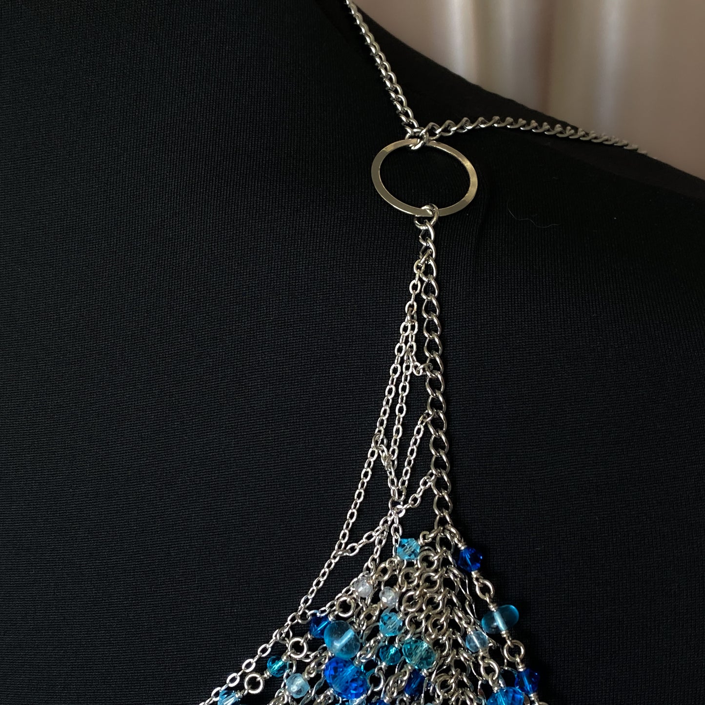 Calypso ~ Topaz, Glass, & Rhodium Overlay Water Nymph Bralette