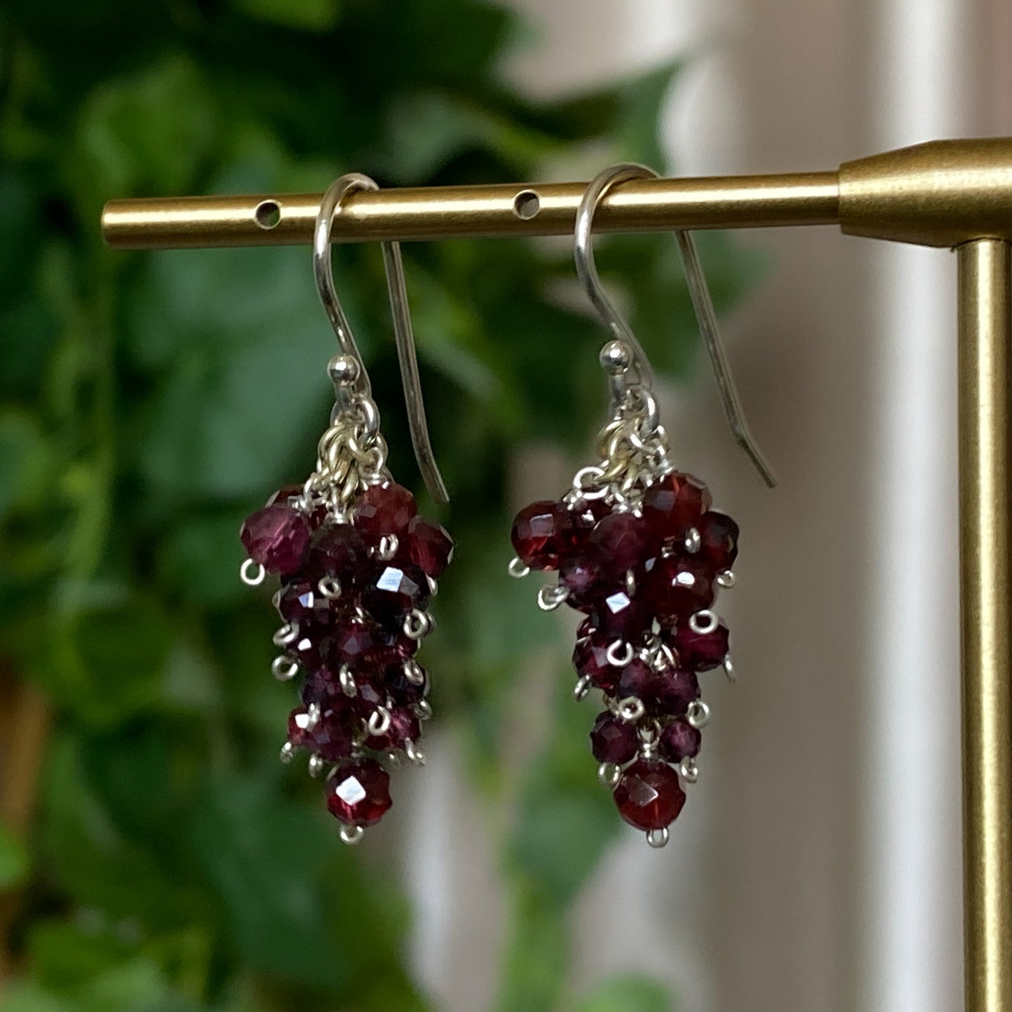 Persephone ~ Garnet & Argentium Mini Layered Dangles