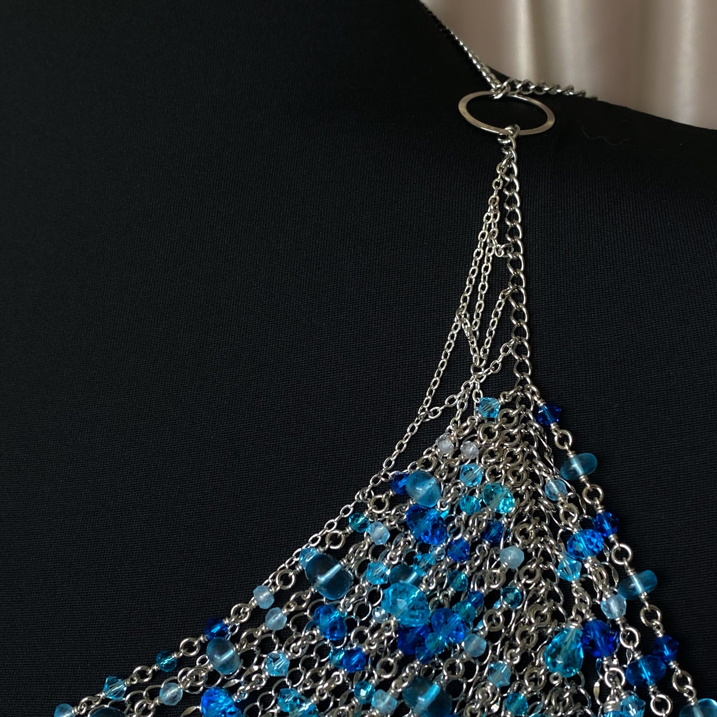Calypso ~ Topaz, Glass, & Rhodium Overlay Water Nymph Bralette