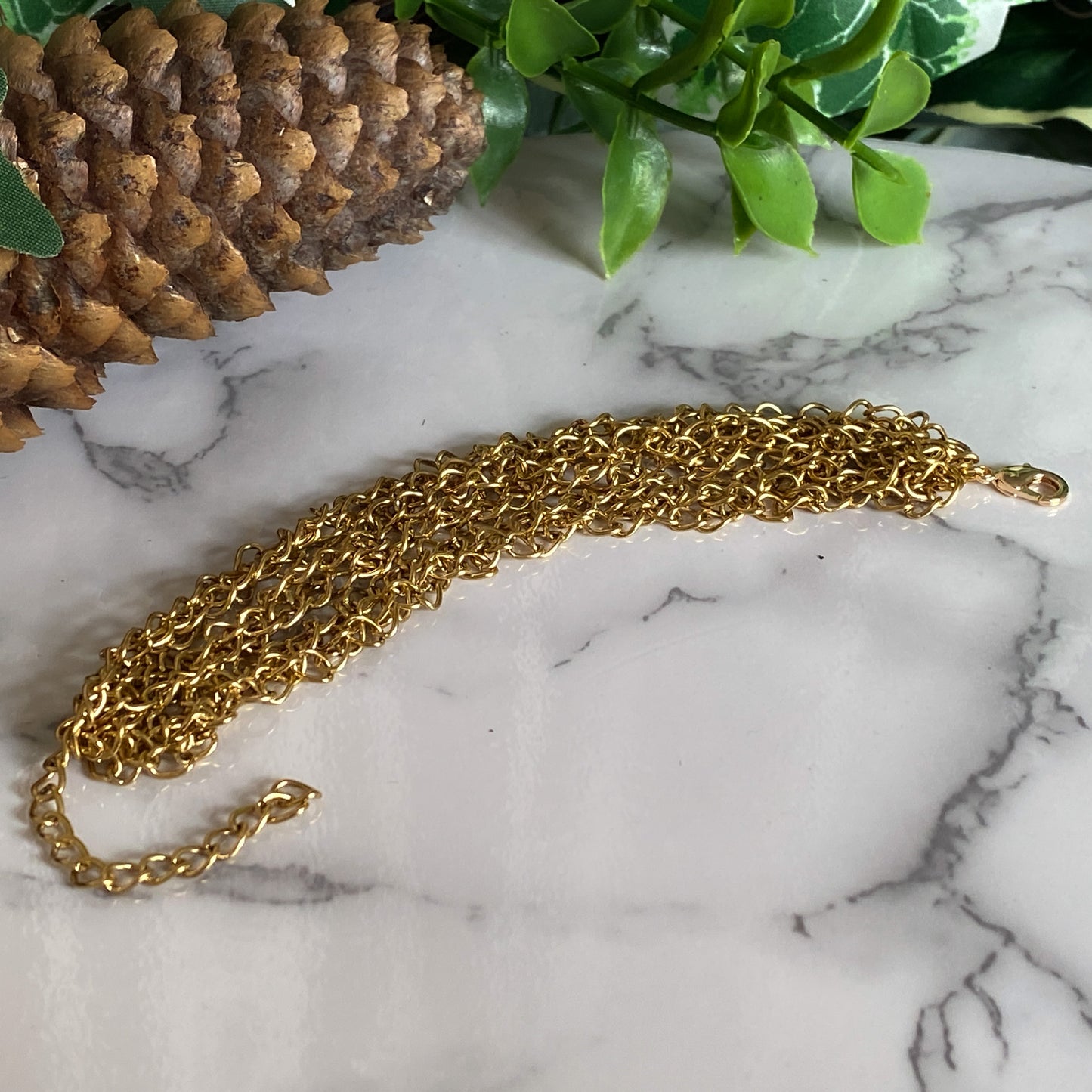 Venus II ~ Gold Overlay Braided Chain Bracelet