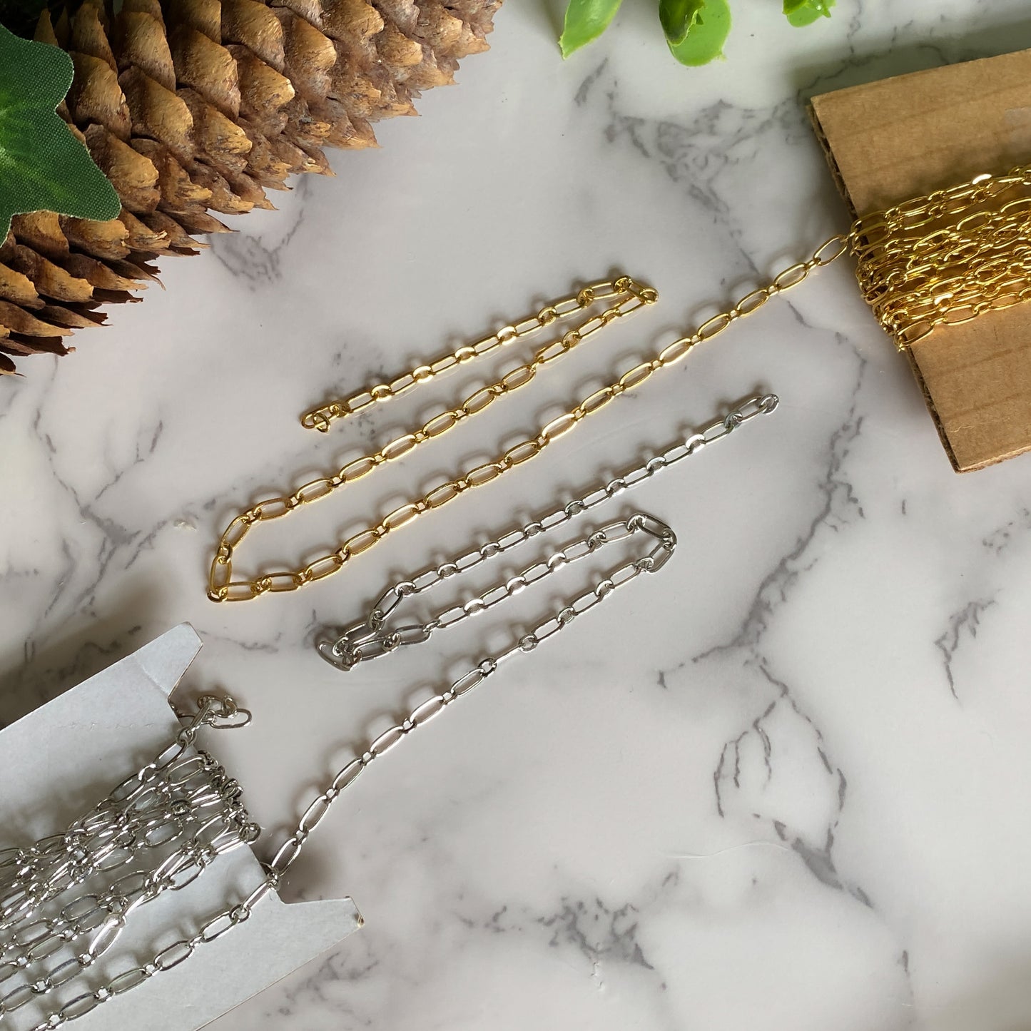 Layered Paperclip Chain Necklace and Bracelet Duo Blueprint Kit