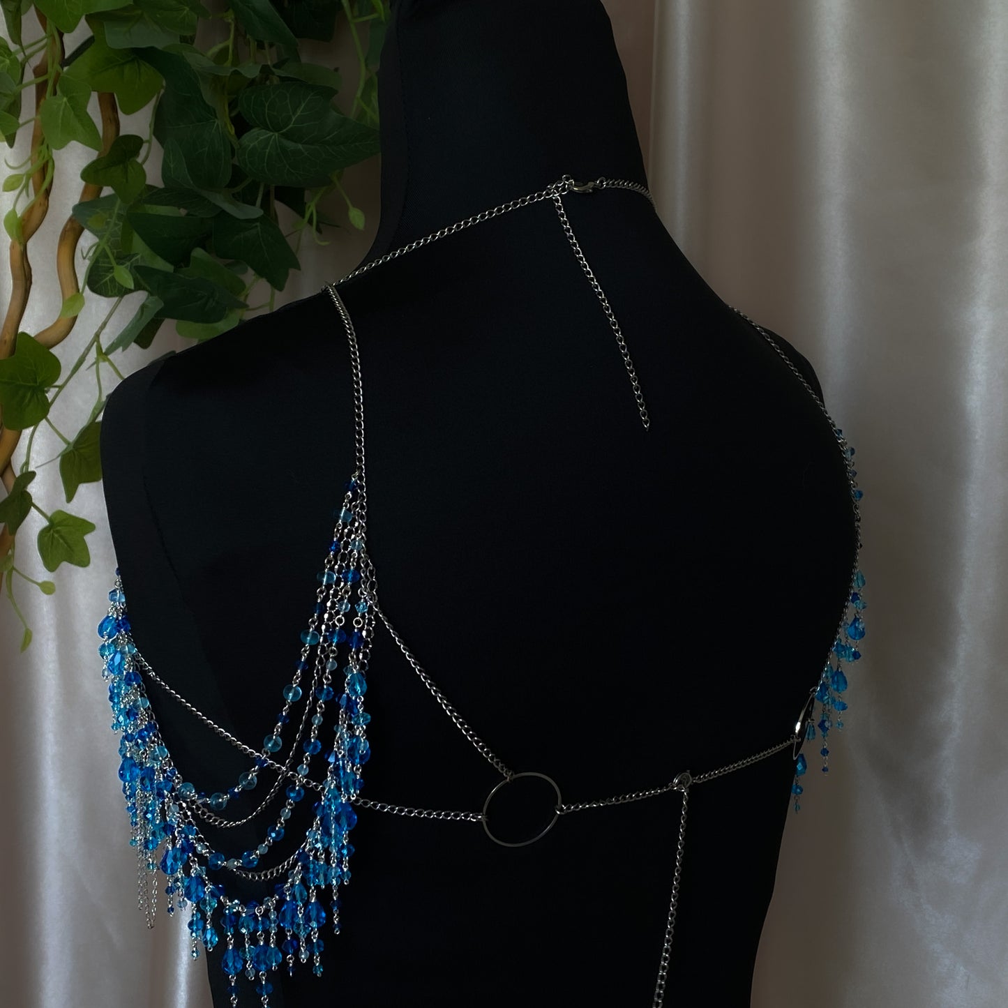 Calypso ~ Topaz, Glass, & Rhodium Overlay Water Nymph Bralette