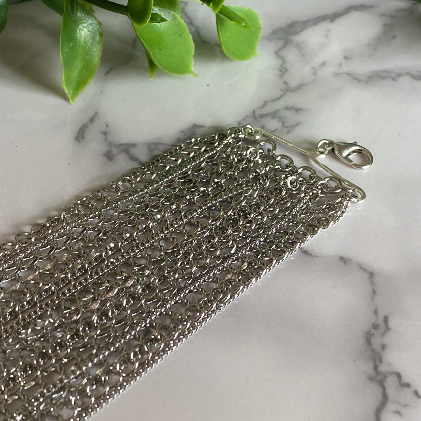 Calypso ~ Rhodium Overlay Water Nymph Cuff Bracelet