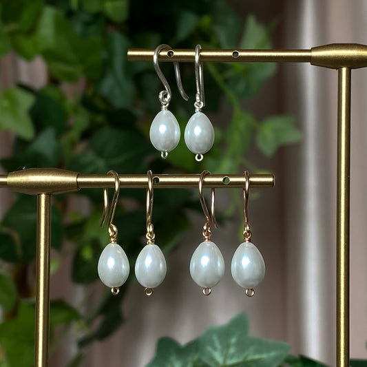 French Hook Glass Pearl Drops