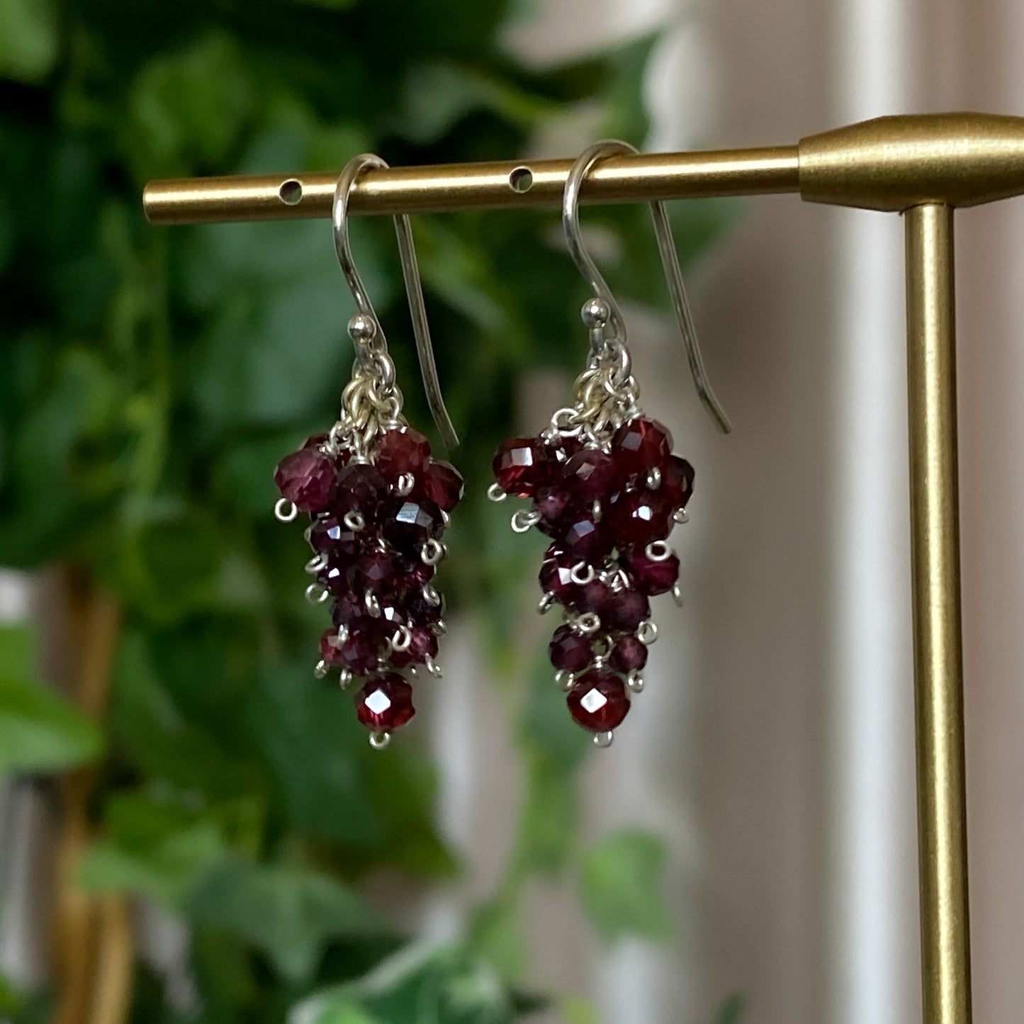 Persephone ~ Garnet & Argentium Mini Layered Dangles