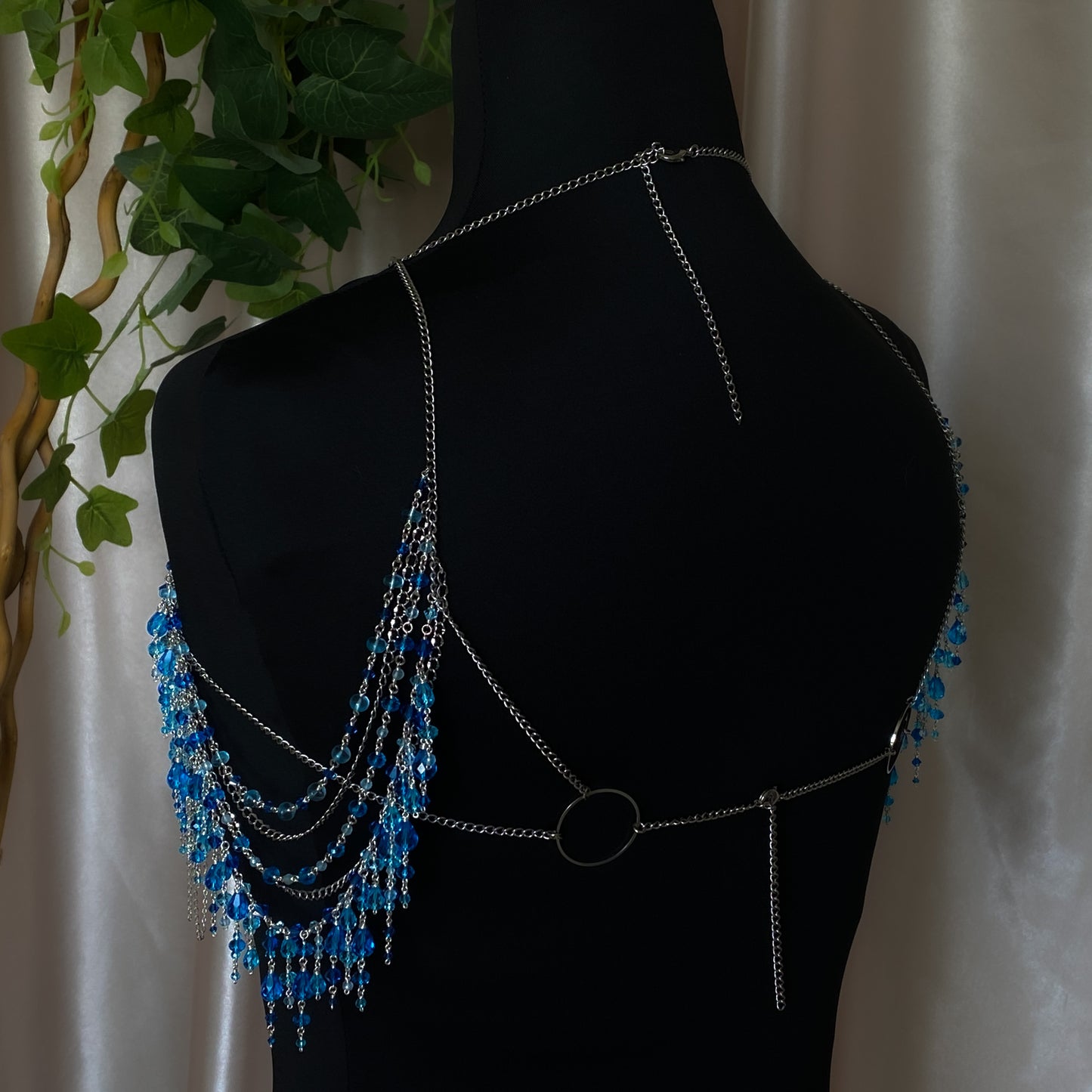 Calypso ~ Topaz, Glass, & Rhodium Overlay Water Nymph Bralette