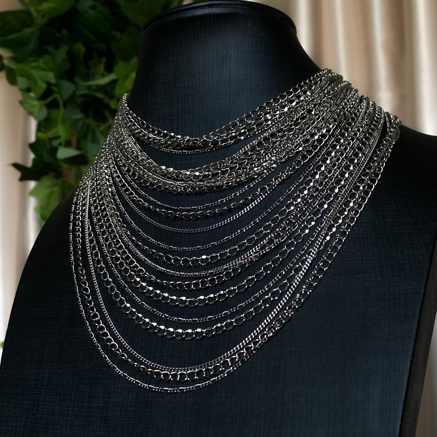 Calypso ~ Rhodium Overlay Water Nymph Layered Choker