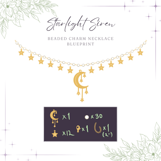Starlight Siren Beaded Charm Necklace Blueprint Kit