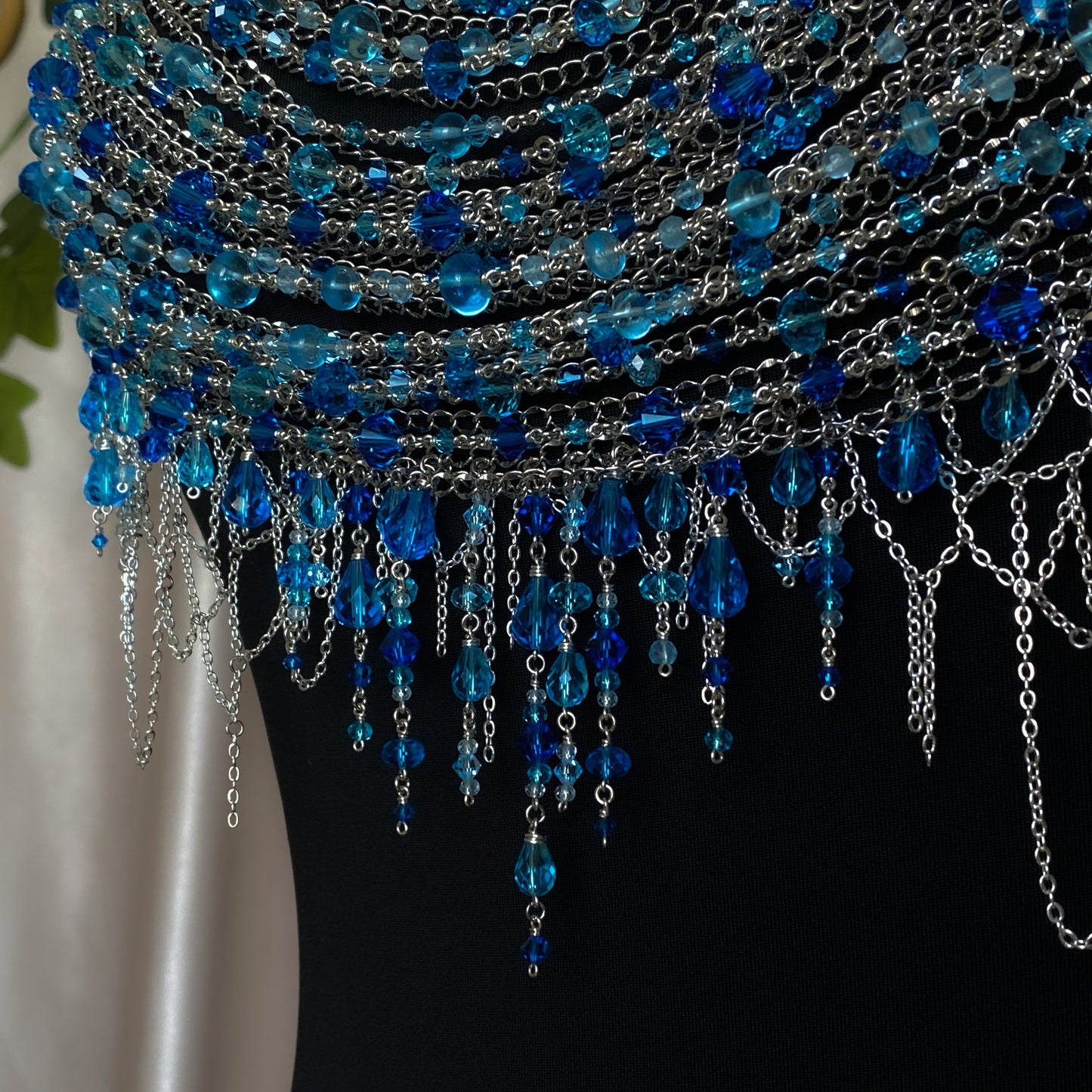 Calypso ~ Topaz, Glass, & Rhodium Overlay Water Nymph Bralette