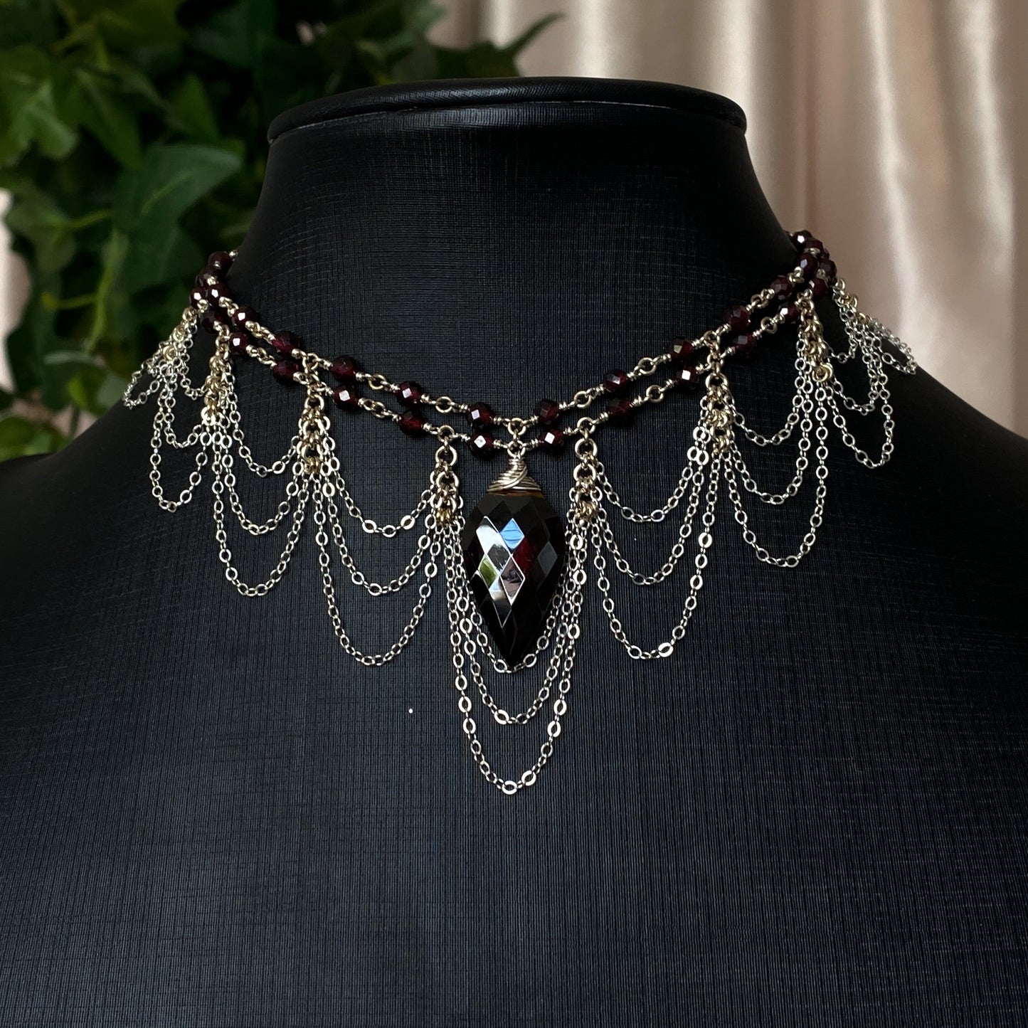 Persephone ~ Garnet & Argentium Mini Layered Dangles