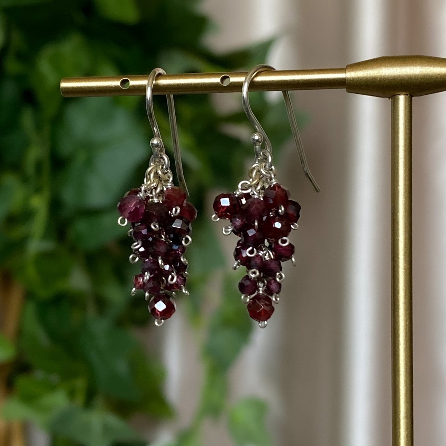 Persephone ~ Garnet & Argentium Mini Layered Dangles
