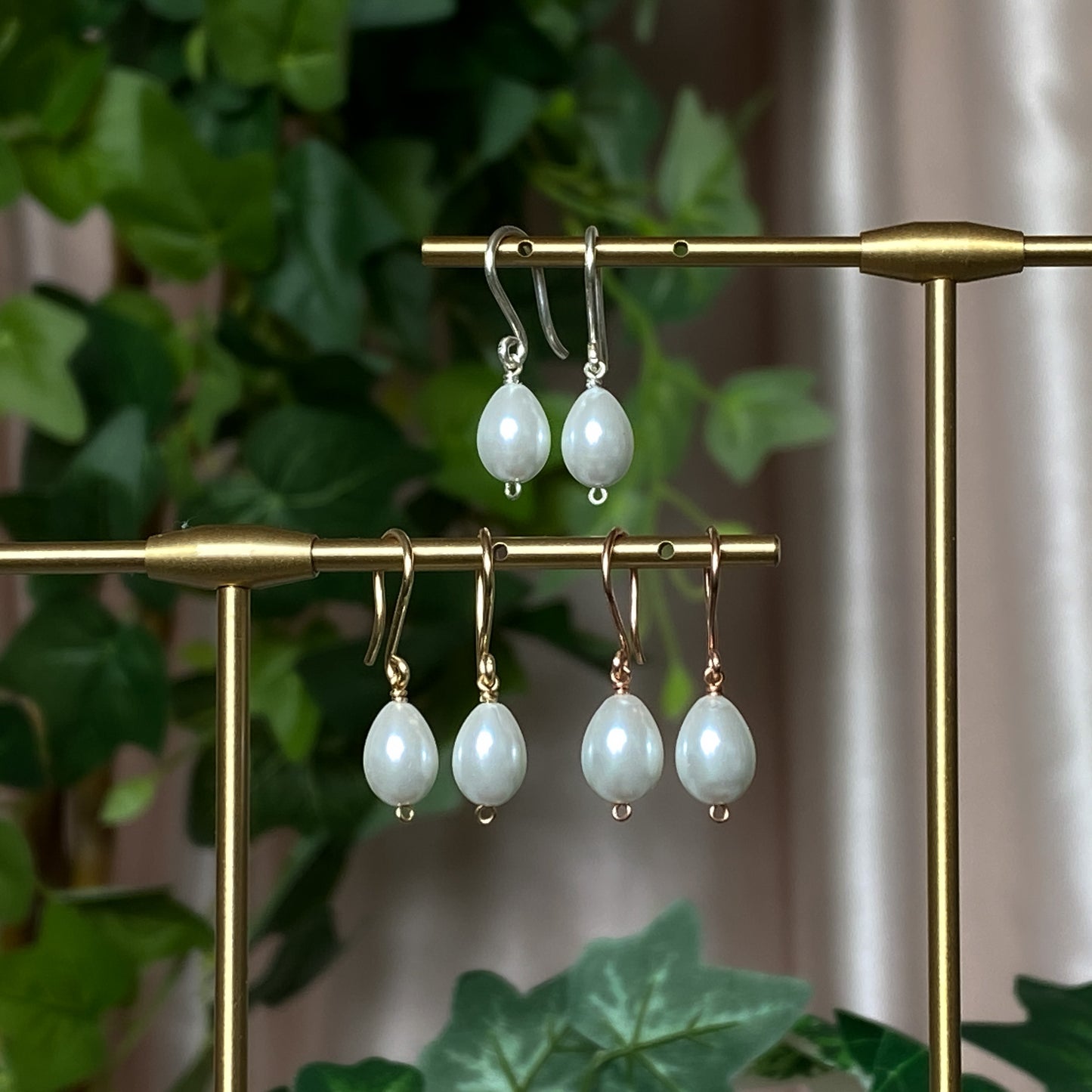 French Hook Glass Pearl Drops