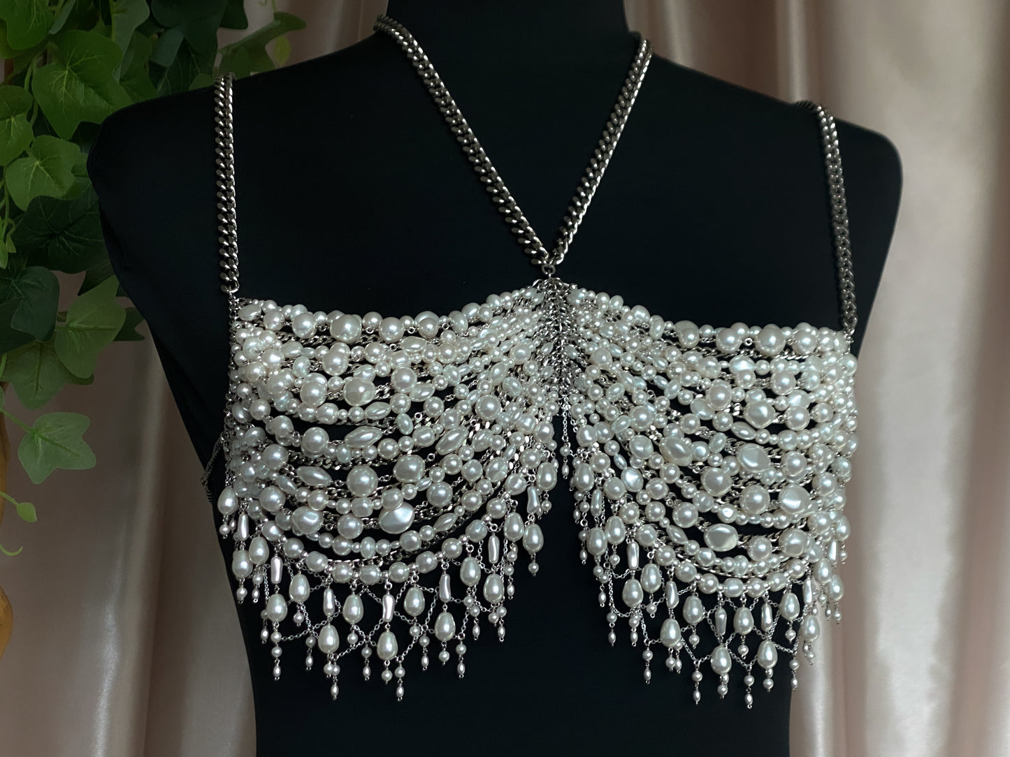 Mother of Pearls ~ Made-to-Measure Crystal Pearl Bralette