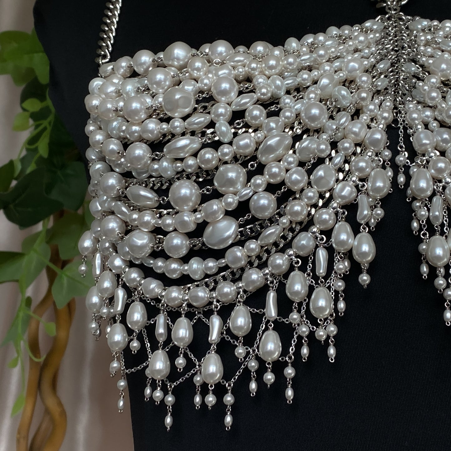 Mother of Pearls ~ Made-to-Measure Crystal Pearl Bralette