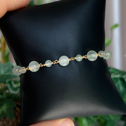 Eliza ~ Serpentine Jade and 14k Gold Filled Bracelet