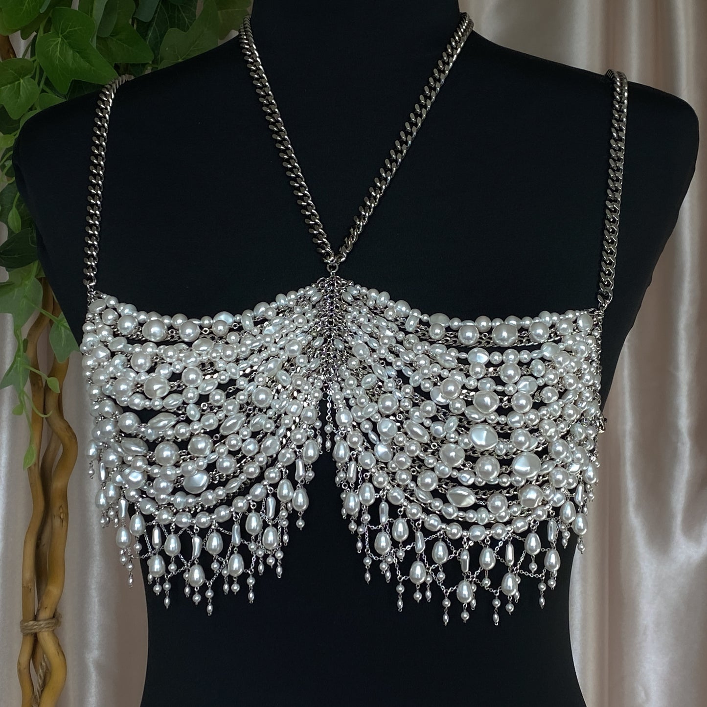 Mother of Pearls ~ Made-to-Measure Crystal Pearl Bralette