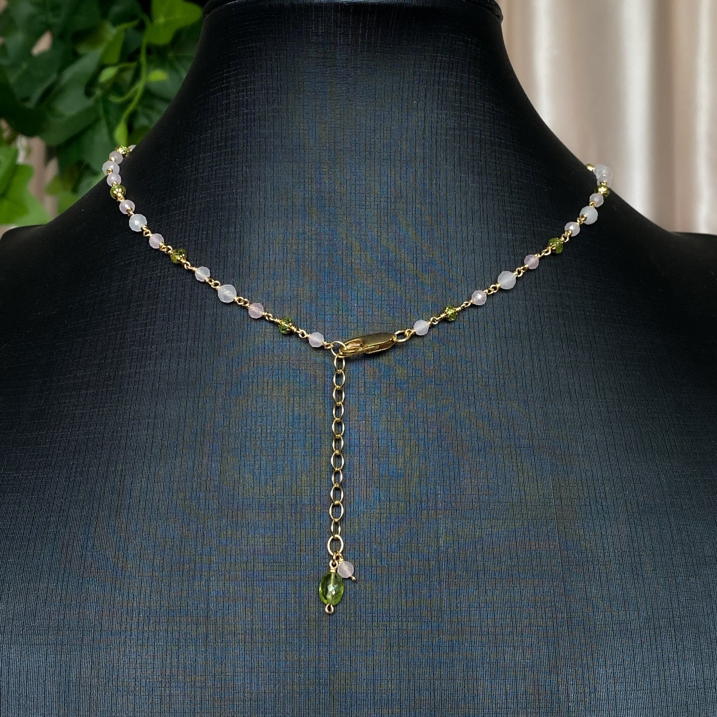 Meadow ~ Peridot, Rose Quartz, and 14k Gold Filled Choker