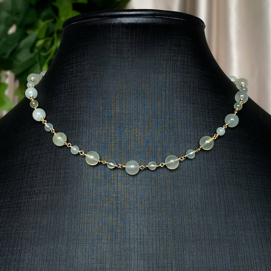 Eliza ~ Serpentine Jade and 14k Gold Filled Choker