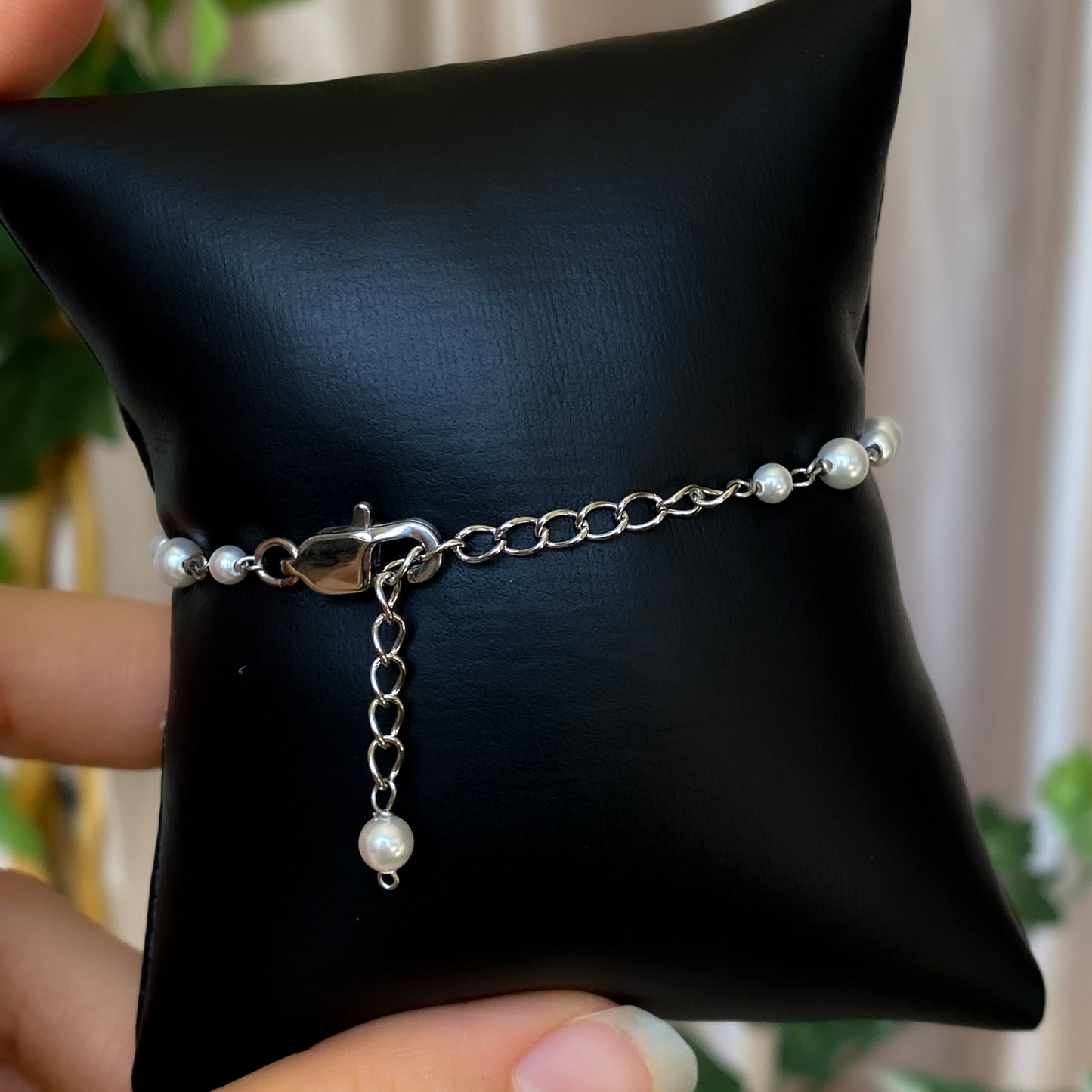 Custom Crystal Pearl Link Bracelet