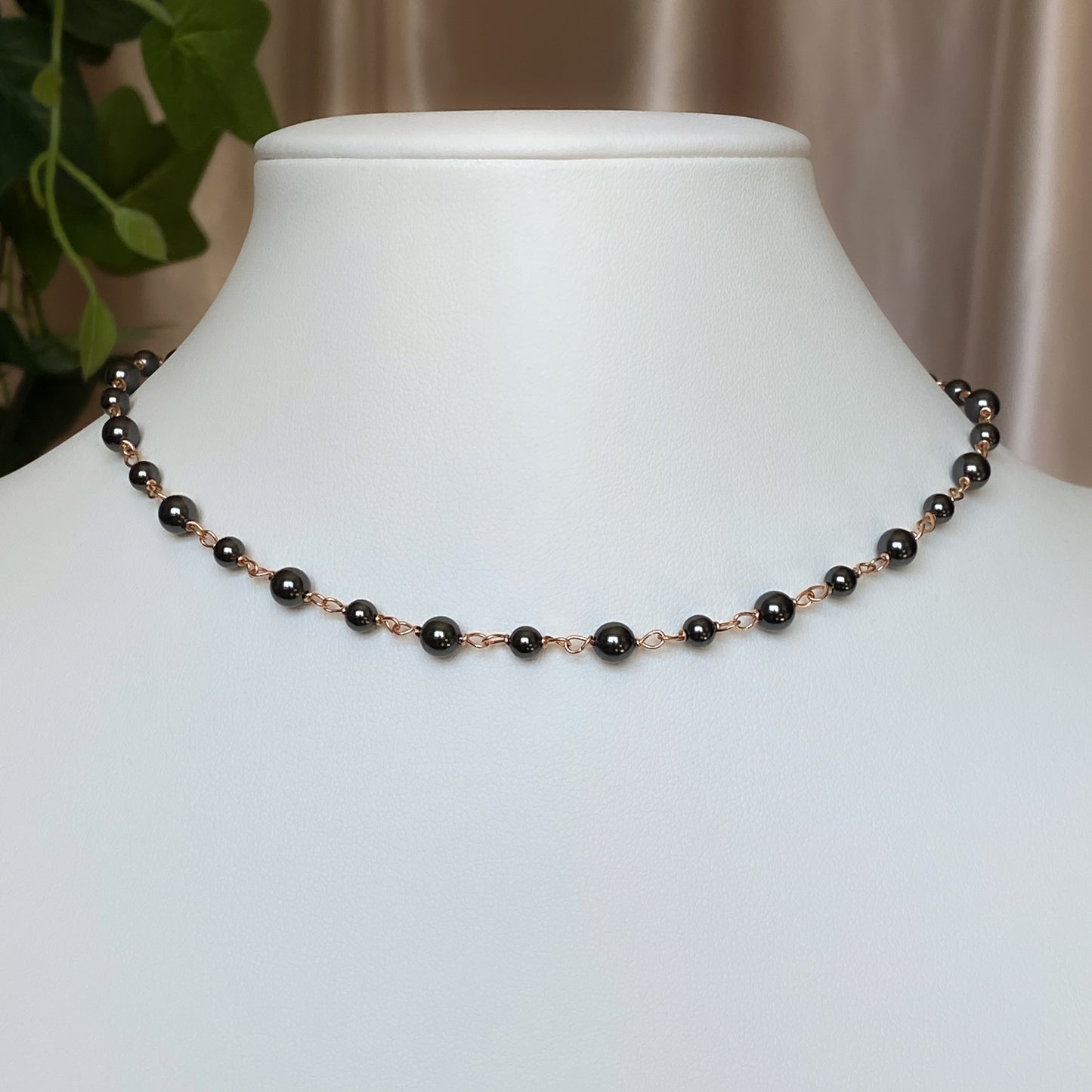 Custom Crystal Pearl Link Necklace